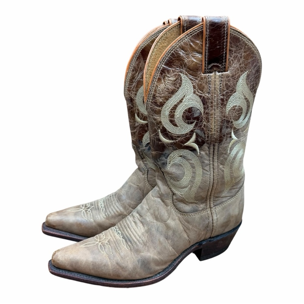 Justin Womens 7.5 Bent Rail Western Boot Distressed Leather Cowgirl Boho
